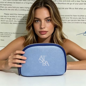 Wholesale Saffiano PU Shell Makeup <b>Bag</b> Waterproof <b>Beach</b> Travel Cosmetic <b>Bags</b> Printing Logo Toiletry Storage Pouch - Product Image 1