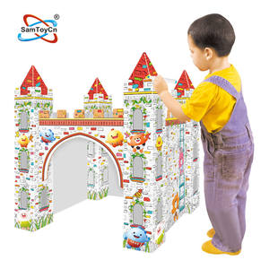 منزل وقلعة ورقية ثلاثية الأبعاد قابلة للمسح للرسم والخربشة للأطفال - Product Image 1