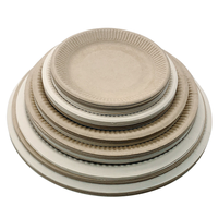 Assiettes en canne à sucre de 7 pouces, écologiques, jetables, en papier, compostables, plats ronds