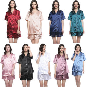 Pigiama Elegante di Alta Qualità per Donne in Raso Setoso <span class=keywords><strong>con</strong></span> <span class=keywords><strong>Bottoni</strong></span>, Abbigliamento <span class=keywords><strong>da</strong></span> <span class=keywords><strong>Notte</strong></span>, Camicia <span class=keywords><strong>da</strong></span> <span class=keywords><strong>Notte</strong></span> a <span class=keywords><strong>Maniche</strong></span> <span class=keywords><strong>Corte</strong></span> <span class=keywords><strong>con</strong></span> Tasca - Product Image 3