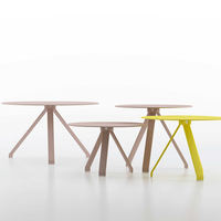 Petite Table basse ronde moderne en bois blanc pour salon et bureau, vente en gros