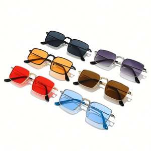 Gafas de Sol Personalizadas con Logotipo 2025, Moda Punk para Hombre y Mujer, Lentes Degradados Transparentes, Protección UV400, Montura Metálica Cuadrada - Product Image 3