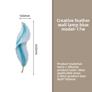 Lampada <span class=keywords><strong>da</strong></span> <span class=keywords><strong>Parete</strong></span> di Lusso in Stile Nordico con Piume e Luce LED per Soggiorno e Camera <span class=keywords><strong>da</strong></span> Letto, Ideale per Sfondo TV - Product Image 4