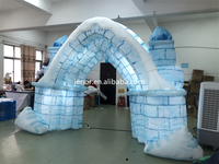 Décoration à thème éclairage gonflable palais de glace arc gonflable château décoration d'entrée