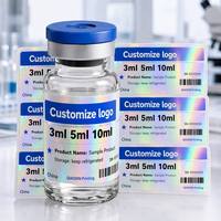 Autocollants holographiques arc-en-ciel personnalisés pour bouteilles, étiquettes personnalisées résistantes à l'alcool pour flacons d'échantillons de 3 ml, 5 ml, 10 ml