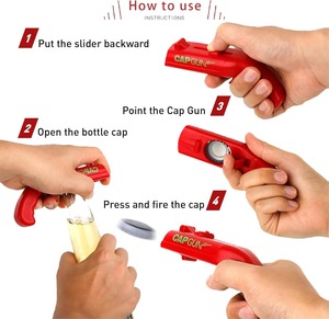 Ouvre-bouteille avec lanceur de capsules, pistolet amusant pour fêtes, barbecues, et événements sportifs, gadget unique pour tirer les capsules de bière, cadeau cool pour hommes - Product Image 4
