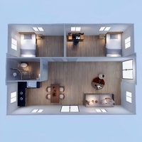 Maison conteneur moderne de 20 pieds à toit plat, extensible, bureau modulaire, salon, chambre, maison, aménagement et taille personnalisables