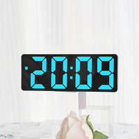 Jam Alarm Digital Layar Besar & Termometer Kalender yang Cocok, Jam Meja Plastik Elektronik Satu Sisi untuk Dekorasi Rumah