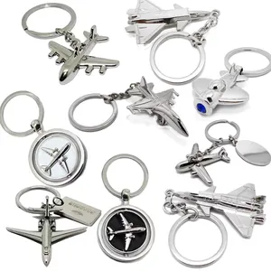 Keychain Metal Aircraft Logo Name 3D Keyring Airplane Flight Airplane Shape Metal Key Chains Keychain For Souvenir Gift
