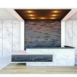 Modern Design Modular Reception Counter Storage Front Office <b>Desk</b> Natural White Marble <b>Small</b> Salon - Product Image 1