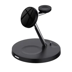Fast Charging Qi Phone Wireless Charger Stand Phone Holder 3 in 1 For iphone 15W Fast Charger for Watch For Airpods