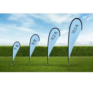 Impressão a cores dupla face Teardrop Flag Wind Proof Sublimation Beach Flag Publicidade Racing Flags Banners