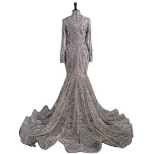 Vestidos de Noche Elegantes de Manga Larga para Mujer al por Mayor, Cuello en V, Lentejuelas Brillantes, Encaje, Ropa de Fiesta, Vestidos de Graduación Personalizados de Talla Grande - Product Image 3