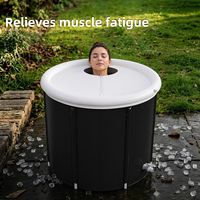 Baignoire pliable Pursuefree en PVC noir pour athlètes, baignoire à glace portable, baignoire SPA, baignoire isolée pour immersion