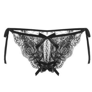 Xp088 Culottes transparentes pour femmes, en dentelle à volants et nœuds, <span class=keywords><strong>prix</strong></span> abordable, <span class=keywords><strong>lingerie</strong></span> érotique, slips transparents en <span class=keywords><strong>lingerie</strong></span> <span class=keywords><strong>sexy</strong></span> - Product Image 4