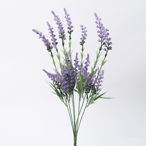 卸売21束人工ラベンダー造花プラスチック植物、家庭用、結婚式、庭、ポーチ、窓辺、屋外の花DIY用 - Product Image 2