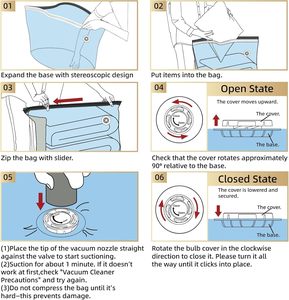 Confezione da 4 Sacchi <span class=keywords><strong>Sottovuoto</strong></span> Cubici Extra Large, Capacità 10kg, Riutilizzabili e Pieghevoli <span class=keywords><strong>per</strong></span> Risparmiare Spazio, <span class=keywords><strong>per</strong></span> Vestiti, Piumoni, Casa e Viaggi - Product Image 5