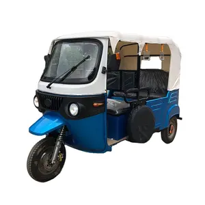 2024 motocicletas Bajaj mais populares triciclos elétricos de 6 lugares auto riquixá tuk tuk para passageiros
