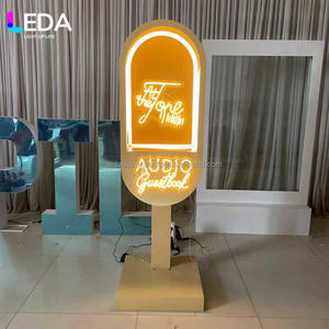 Soporte de Teléfono Metálico Personalizado con Luz Cálida para Mensajes, Teléfono de Escenario para Bodas, Fondo para Decoración de Eventos de Boda, Gran Venta - Product Image 1
