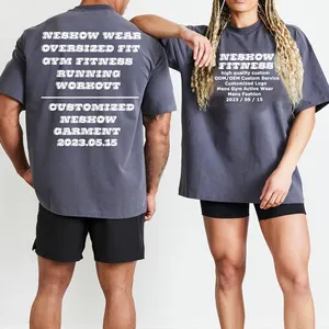 Custom Unisex Mens Gym Bodybuilding Fitness Loose Fit Oversized Tshirt