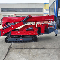 Mini-grue araignée sur chenilles Jiusheng 8 tonnes, autopropulsée, télescopique, avec stabilisateurs pour espaces étroits