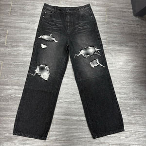 Offre Spéciale – Fabricant de Denim Personnalisé – Pantalon <span class=keywords><strong>Homme</strong></span> Ample et <span class=keywords><strong>Large</strong></span> à Jambe Droite, Lavé, Tendance - Product Image 4