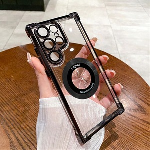 S25ultra điện thoại di động Trường hợp mạ điện trong suốt s22p hút từ bốn góc cho túi khí chống rơi điện thoại Grip - Product Image 6