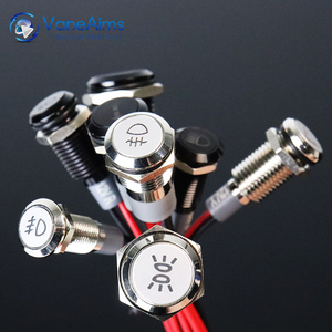 Custom Logo Symbol Patterns 6-30mm LED <strong>Indicator</strong> Light Red Signal <strong>Lamp</strong> Waterproof IP67 12v 24v 220v Metal 6-30mm Red Signal <strong>Lamp</strong> - Product Image 3