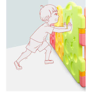 Lot de 10 parcs pour bébés en plastique à 12 panneaux Centre d'activités pour enfants pliable intérieur et extérieur avec porte verrouillable à encliqueter Cour de jeu de sécurité - Product Image 3