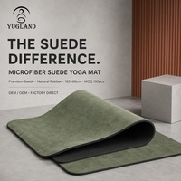 Tapis de yoga en daim numérique OEM Yugaland, en caoutchouc naturel, pour importateurs (Dropshipping)