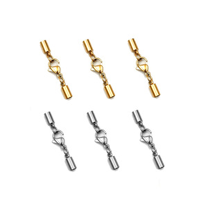 Conector de Cadena con Cierre de Langosta de Acero Inoxidable para Fabricación de Joyería DIY H1016, Componente de Hebilla de Cuerda Color Acero - Product Image 1