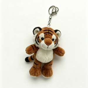 Porte-clés en peluche tigre personnalisable, porte-clés tigre en peluche, porte-clés animal en peluche tigre, mini breloque tigre en peluche - Product Image 4