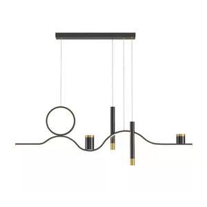 Moderno semplice ferro nero LED regolabile regolabile altezza lampadari lungo strisce tavoli da pranzo creativo cielo stellato Bar - Product Image 6