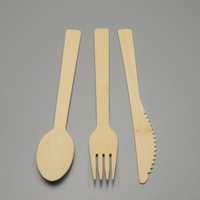 Couverts en bambou naturel jetables, fourchette, couteau, cuillère, vaisselle compostable écologique, fourniture d'usine