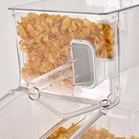 Boîte de rangement en plastique hermétique pour céréales, noix, bonbons en vrac, transparente, avec pelle