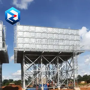 Tanque de agua de acero galvanizado, estructura de acero alta de 9m