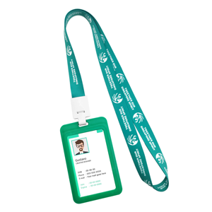 Porta Tarjetas de Identificación Personalizado con Cordón de Poliéster e Impresión de Logotipo - Product Image 1