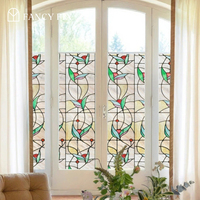 Anpassbare Ranken-Design 3D Buntglas-Fensterfolie Statisch Haftend Sichtschutz UV-Schutz Öko-PVC Küchenmöbel Dekorativ