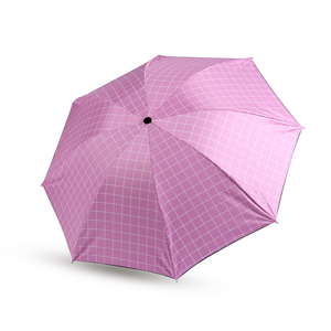 공장 맞춤형 8K 3 배 수동 UV 격자 무늬 휴대용 방풍 우산 로고 비즈니스 선물로 비즈니스 비 및 태양 보호 - Product Image 5