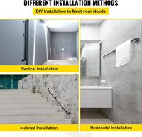 Main courante industrielle en acier au carbone pour escalier, 4 pieds, capacité de charge 440 LBS, pour balcon, résistante à la rouille, diamètre pré-percé, installation facile, OEM