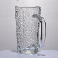 Verres à bière en verre de style INS simples avec poignée, corps droit pour café, jus, thé