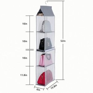 ถุงเก็บของแขวนผ้าไม่ทอแบบสองด้าน พับเก็บได้ สำหรับของใช้ในบ้าน - Product Image 4