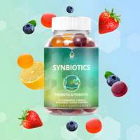 Bonbons Gommeux Probiotiques et Prébiotiques OEM 15 Milliards de CFU 75mg Végétaliens Sans Sucre Saveur Pomme pour Adultes, Soutien Digestif et Soin de la Peau, 2g l'unité