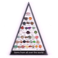 Ensemble de 36 espèces minérales, cristaux naturels, agates, pierres polies, collection de roches en boîte, vente en gros