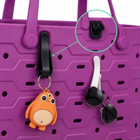Accessoires personnalisés pour sac de plage : crochet de rangement en plastique, clip d'insertion multi-usage, crochet de suspension pour porte-clés et lunettes de soleil