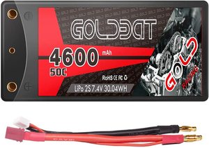 แบตเตอรี่ลิเธียม GOLDBAT คุณภาพสูง แบบชาร์จได้ 4600mAh 50C 7.4V 2S  แบบกล่องแข็ง สำหรับรถบังคับวิทยุ ของเล่น แบตเตอรี่แพ็ค - Product Image 6
