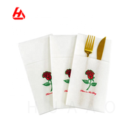 Échantillon gratuit Imprimé Airlaid Serviette Couverts Serviettes De Poche Linge Jetable Sensation Dîner Serviettes pour Restaurant