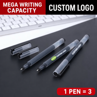 Pulpen Gel Promosi Grosir Kapasitas Besar Logo Kustom Plastik ABS Tinta Merah Hitam Biru