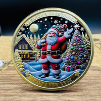 Pièce commémorative de Noël transfrontalière personnalisée, plaquée or et argent, colorée, bicolore, ronde, en relief