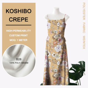 B28 bơ vàng hoa in Poly Koshibo Crepe Polyester dệt vải - Product Image 2